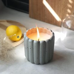 Brand new 🔔 Australia Sale - Marquee 118 X 118mm Pinstripe Grey Freckle Ceramic Citronella Candle 🎁 -MARQUEE Store 30efbbb89667472d9602d1e1003ee60a