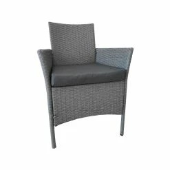 Flash Sale ❤️ Marquee 3pcs Steel Rattan Glass Setting Grey Other - To Australia 🎁 -MARQUEE Store a6d0b47c51134518b4670021c67fd04c