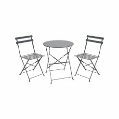 Best Sale 🧨 Australia Only - Marquee Grey 3 Piece Troca Steel Bistro Setting 🎁