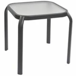 Brand new 💯 Australia Sale - Marquee Square Glass Top Steel Side Table Charcoal ⭐