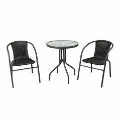 Cheapest ๐ Australia Sale - Marquee Black 3 Piece Wicker Bistro Set โจ